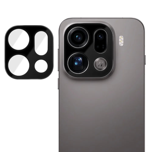 For Oppo Find X9 Pro 5G Full Cover Camera Lens Protector Silk Print HD Anti Fingerprint AR Tempered Glass Lens Film - Black - 1