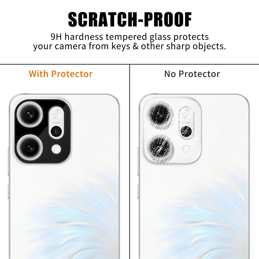 For Oppo Reno14 Pro 5G (Global) Full Cover Camera Lens Protector Silk Print HD Anti Fingerprint AR Tempered Glass Lens Film - Black - 4