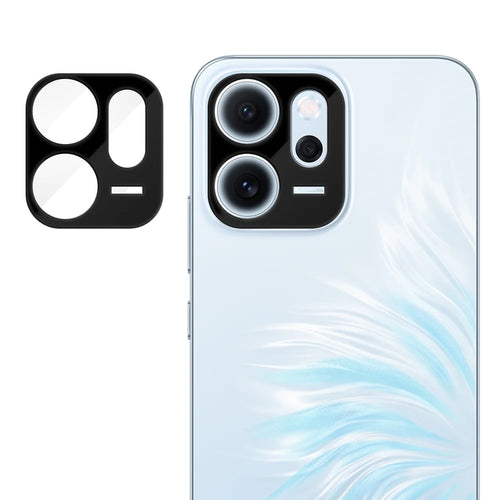 For Oppo Reno14 F 5G Full Cover Camera Lens Protector Silk Print HD Anti Fingerprint AR Tempered Glass Lens Film - Black - 1