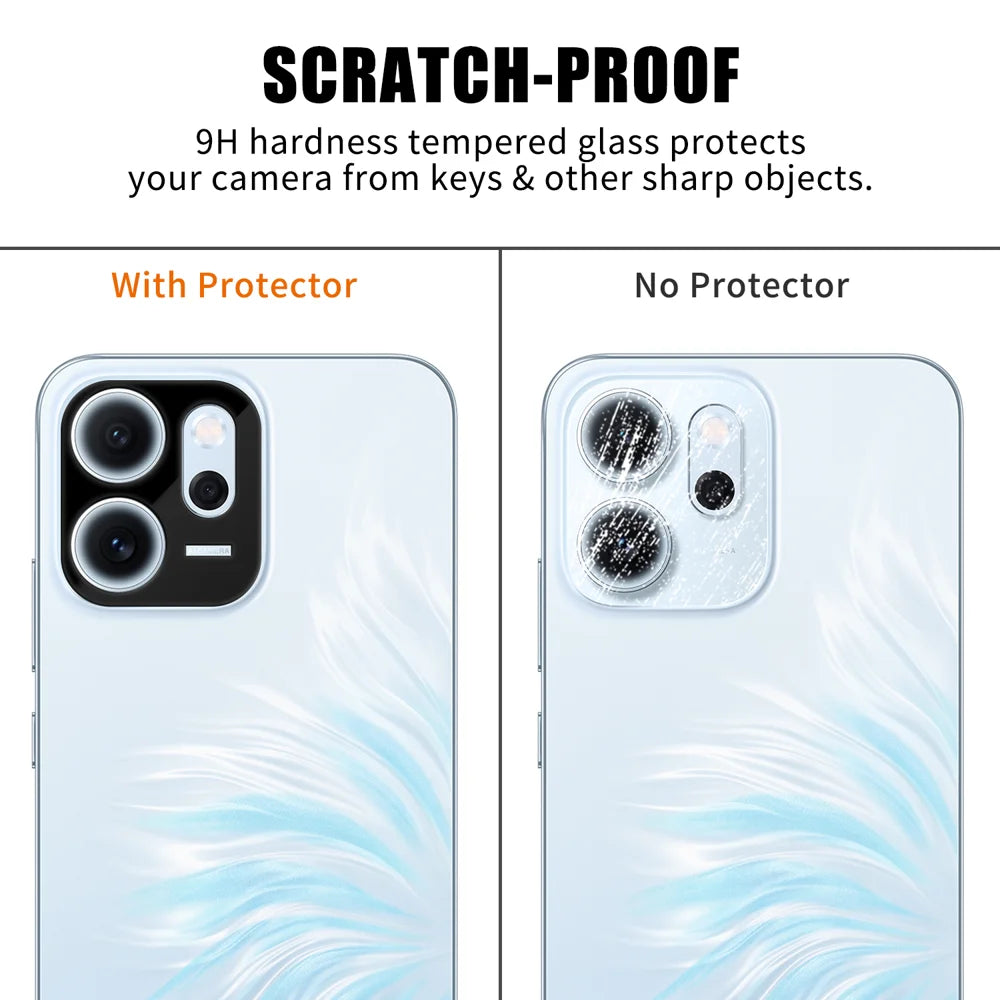 For Oppo Reno14 F 5G Full Cover Camera Lens Protector Silk Print HD Anti Fingerprint AR Tempered Glass Lens Film - Black - 4