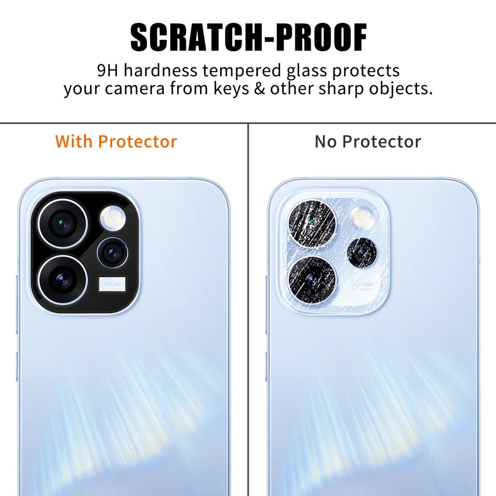 For Oppo Reno15 Pro 5G (Global) Full Cover Camera Lens Protector Silk Print HD Anti Fingerprint AR Tempered Glass Lens Film - Black - 4
