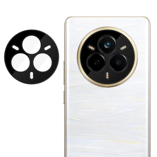 For Realme 14 Pro+ 5G / Realme 14 Pro 5G Full Cover Camera Lens Protector Silk Print HD Anti Fingerprint AR Tempered Glass Lens Film - Black - 1