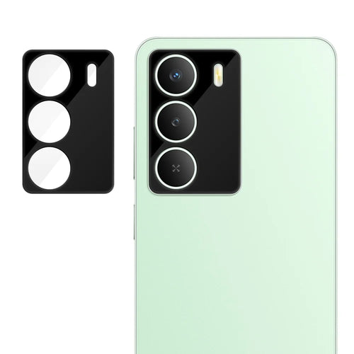 For Realme 14x (India) 5G Full Cover Camera Lens Protector Silk Print HD Anti Fingerprint AR Tempered Glass Lens Film - Black - 1