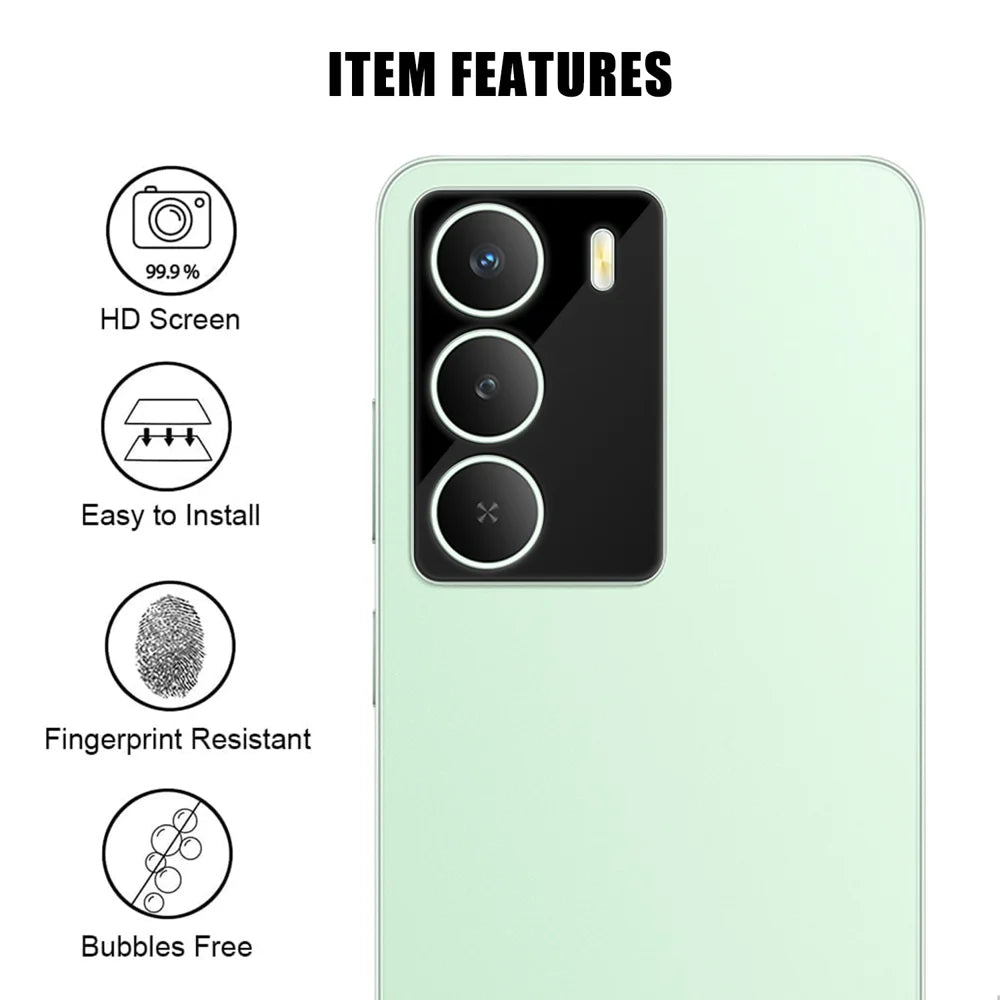 For Realme 14x (India) 5G Full Cover Camera Lens Protector Silk Print HD Anti Fingerprint AR Tempered Glass Lens Film - Black - 2