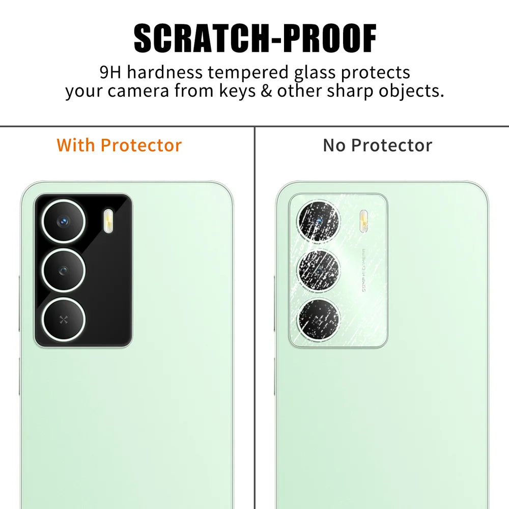 For Realme 14x (India) 5G Full Cover Camera Lens Protector Silk Print HD Anti Fingerprint AR Tempered Glass Lens Film - Black - 4