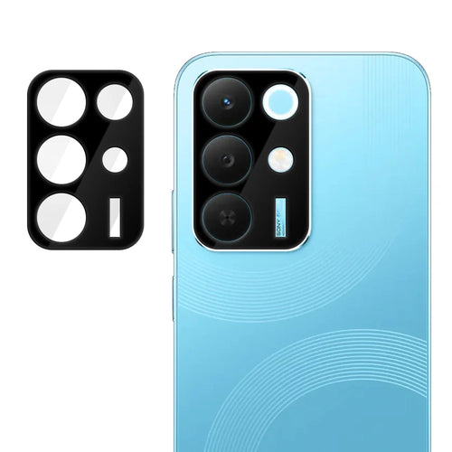 For Realme 15x (India) 5G Full Cover Camera Lens Protector Silk Print HD Anti Fingerprint AR Tempered Glass Lens Film - Black - 1