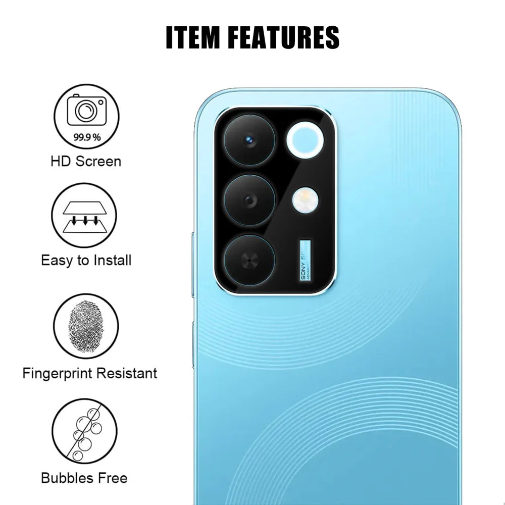 For Realme 15x (India) 5G Full Cover Camera Lens Protector Silk Print HD Anti Fingerprint AR Tempered Glass Lens Film - Black - 2