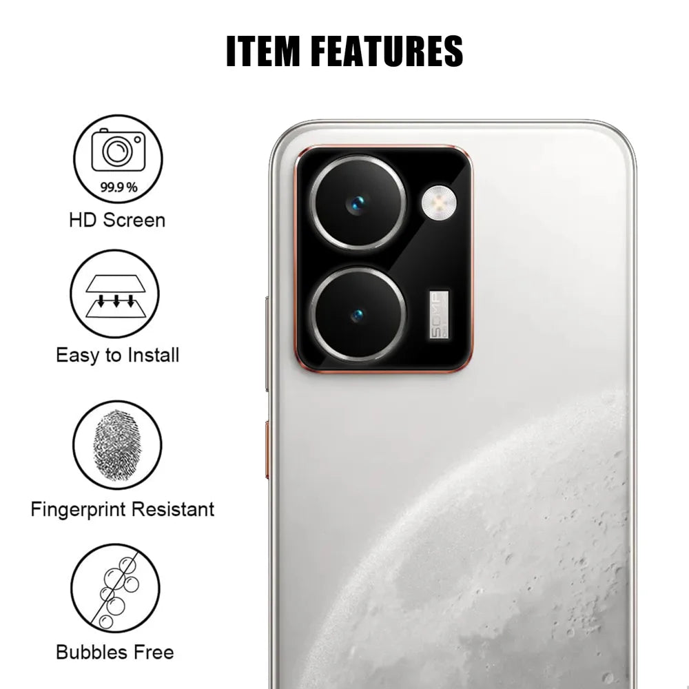 For Realme P3 Ultra 5G Full Cover Camera Lens Protector Silk Print HD Anti Fingerprint AR Tempered Glass Lens Film - Black - 2
