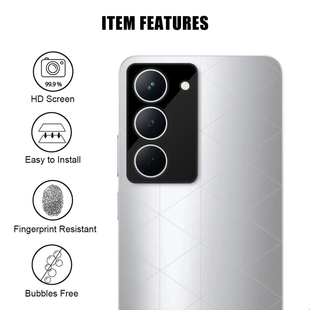 For Realme P3x 5G Full Cover Camera Lens Protector Silk Print HD Anti Fingerprint AR Tempered Glass Lens Film - Black - 2