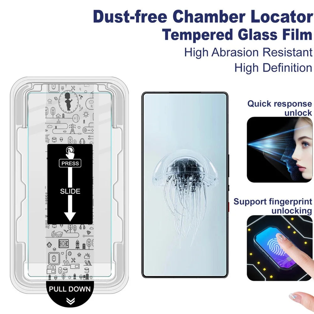 IMAK H Series For ZTE nubia RedMagic 11 Air 5G Screen Protector Tempered Glass Film (Not Complete Coverage) (Fingerprint Unlock) - Transparent - 3