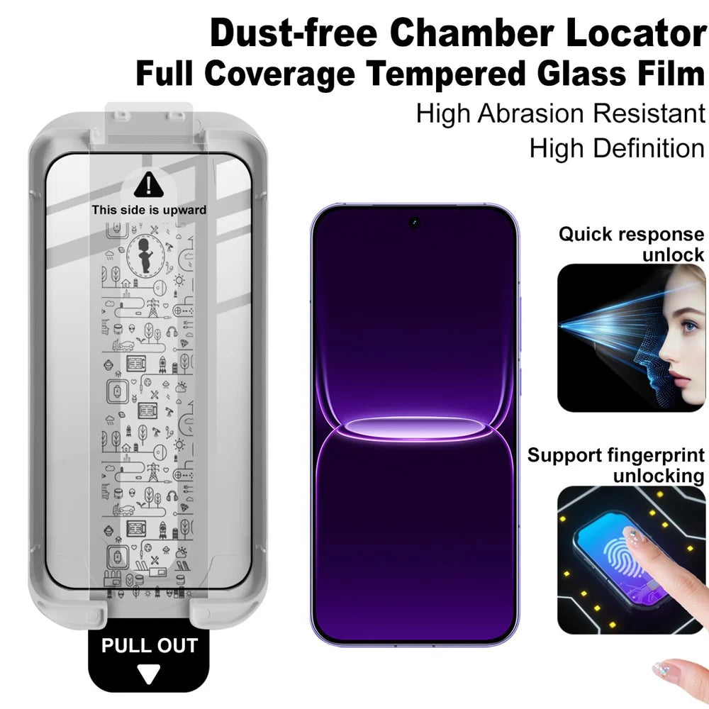 IMAK For Realme Neo8 5G Tempered Glass Full Screen Protector Full Glue Film with Dust-free Installation Tool (Fingerprint Unlock) - Black - 3