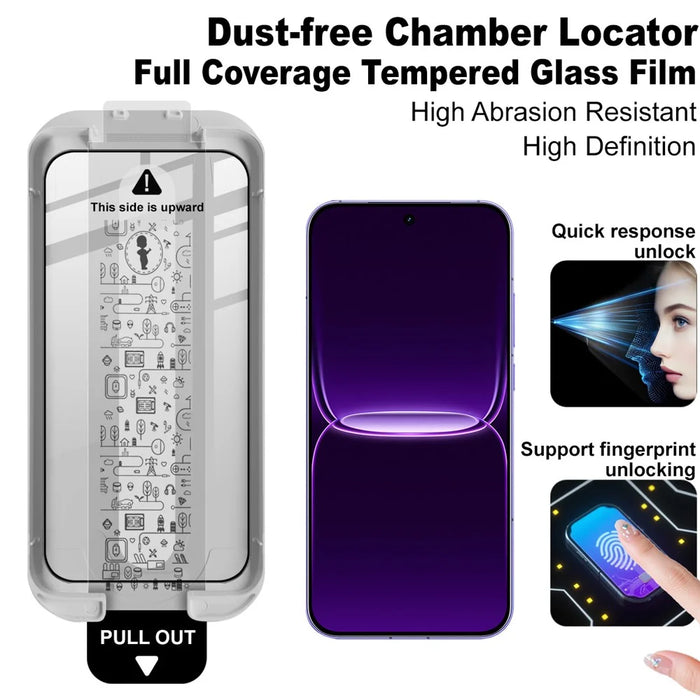 IMAK 3Pcs For Realme Neo8 5G Tempered Glass Full Screen Protector Full Glue Film with Dust-free Installation Tool (Fingerprint Unlock) - Black - 2