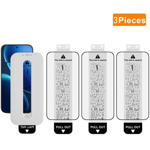 IMAK 3Pcs For vivo iQOO Z11 Turbo 5G Tempered Glass Full Screen Protector Full Glue Film with Dust-free Installation Tool (Fingerprint Unlock) - Black - 1