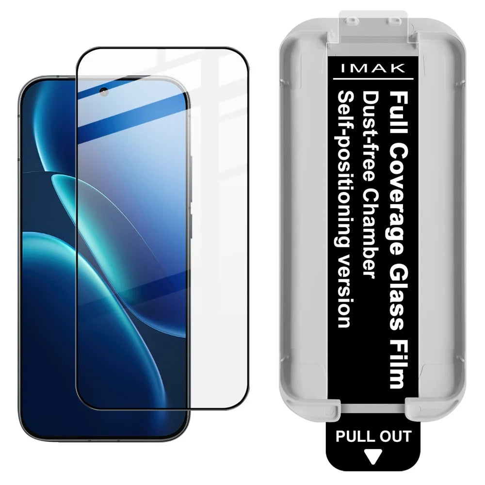IMAK 3Pcs For vivo iQOO Z11 Turbo 5G Tempered Glass Full Screen Protector Full Glue Film with Dust-free Installation Tool (Fingerprint Unlock) - Black - 2