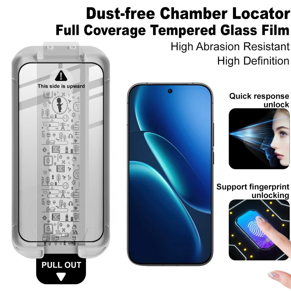 IMAK 3Pcs For vivo iQOO Z11 Turbo 5G Tempered Glass Full Screen Protector Full Glue Film with Dust-free Installation Tool (Fingerprint Unlock) - Black - 7