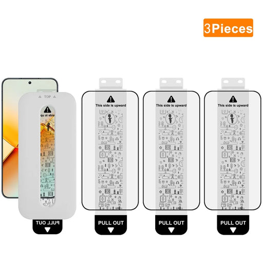 IMAK 3Pcs For Honor Power2 5G Tempered Glass Full Screen Protector Full Glue Film with Dust-free Installation Tool (Fingerprint Unlock) - Black - 1