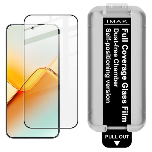 IMAK 3Pcs For Honor Power2 5G Tempered Glass Full Screen Protector Full Glue Film with Dust-free Installation Tool (Fingerprint Unlock) - Black - 2