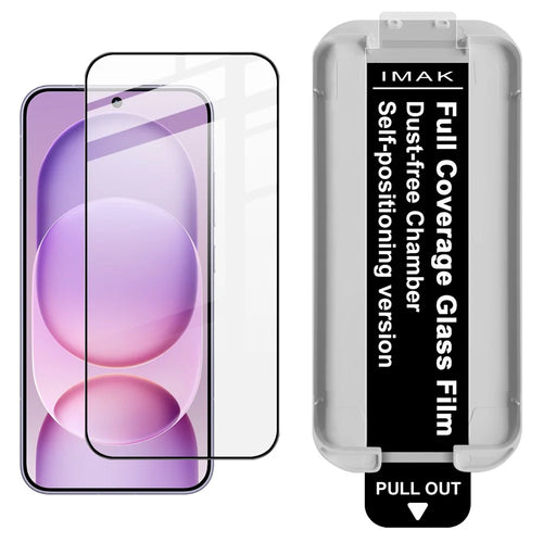 IMAK For Honor Magic8 Pro Air 5G Tempered Glass Full Screen Protector Full Glue Film with Dust-free Installation Tool (Fingerprint Unlock) - Black - 1