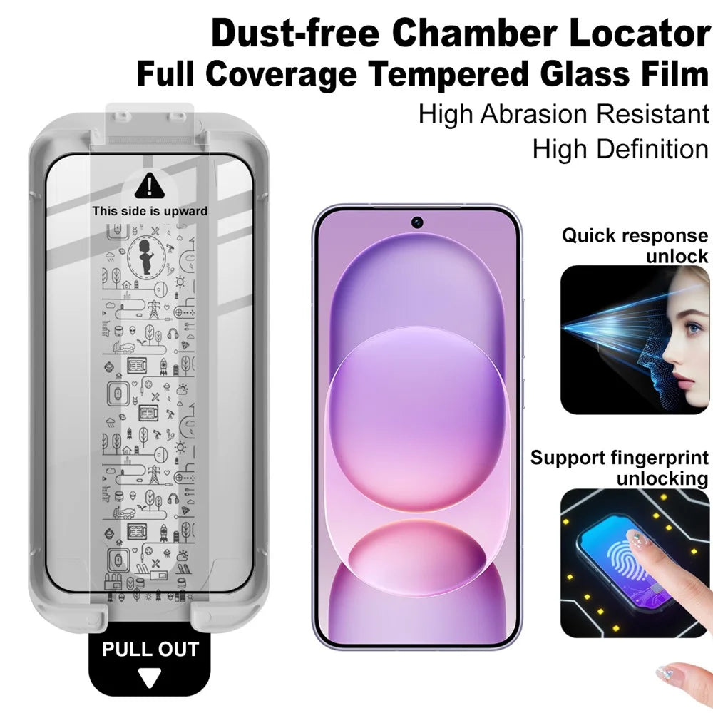 IMAK For Honor Magic8 Pro Air 5G Tempered Glass Full Screen Protector Full Glue Film with Dust-free Installation Tool (Fingerprint Unlock) - Black - 3