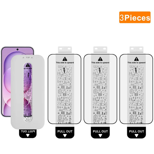 IMAK 3Pcs For Honor Magic8 Pro Air 5G Tempered Glass Full Screen Protector Full Glue Film with Dust-free Installation Tool (Fingerprint Unlock) - Black - 1