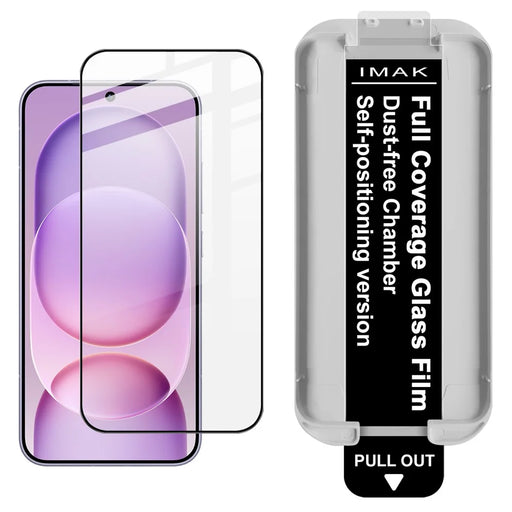 IMAK 3Pcs For Honor Magic8 Pro Air 5G Tempered Glass Full Screen Protector Full Glue Film with Dust-free Installation Tool (Fingerprint Unlock) - Black - 2