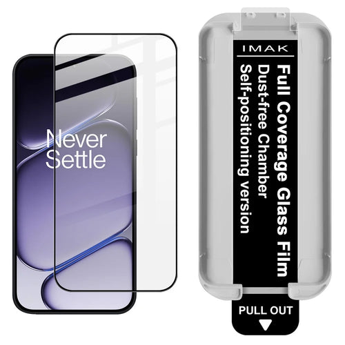 IMAK For OnePlus Turbo 6 5G / Turbo 6V 5G / Nord 6 5G Tempered Glass Full Screen Protector Full Glue Film with Dust-free Installation Tool (Fingerprint Unlock) - Black - 1