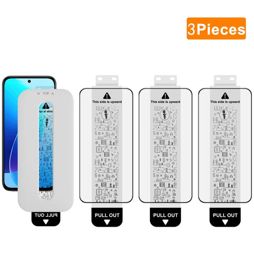IMAK 3Pcs For vivo Y500i 5G Tempered Glass Full Screen Protector Full Glue Film with Dust-free Installation Tool - Black - 1