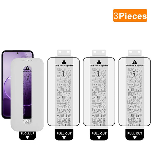IMAK 3Pcs For Oppo A6c 4G Tempered Glass Full Screen Protector Full Glue Film with Dust-free Installation Tool - Black - 1