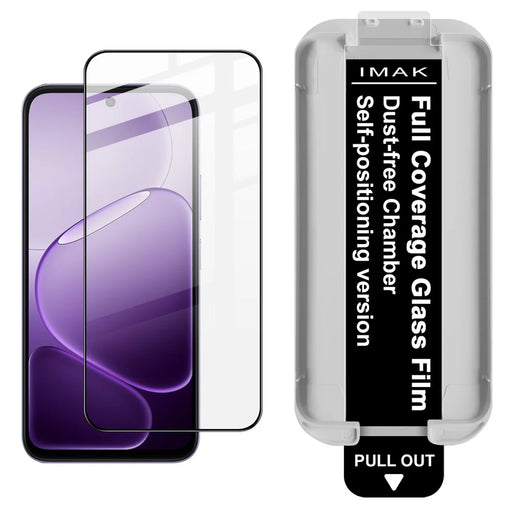 IMAK 3Pcs For Oppo A6c 4G Tempered Glass Full Screen Protector Full Glue Film with Dust-free Installation Tool - Black - 2