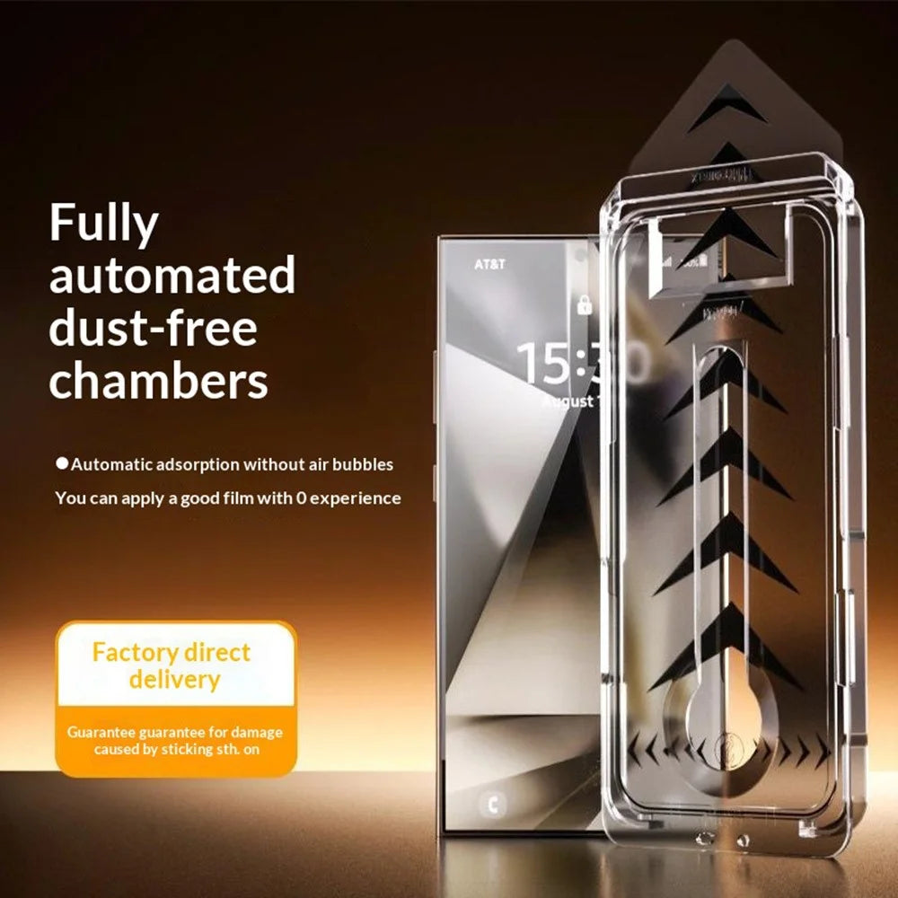 For Samsung Galaxy S24 Ultra Anti-Spy Full Screen Protector Full Glue Tempered Glass Film with Dust-Free Auto Alignment Tool - Black - 3