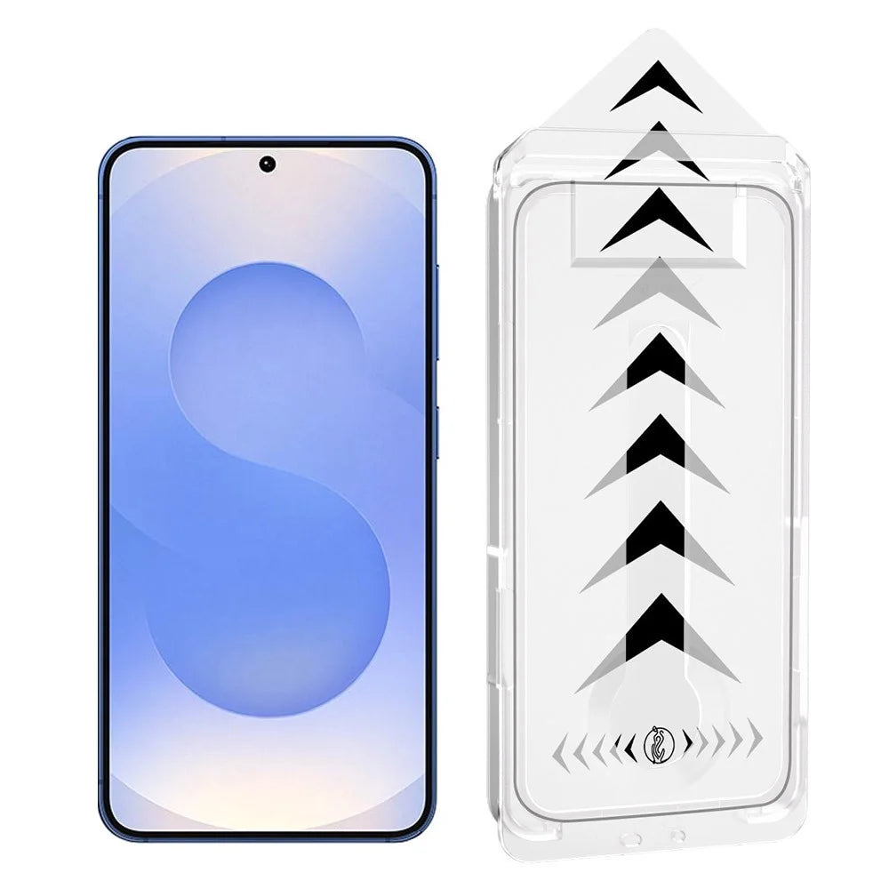 For Samsung Galaxy S25 Full Screen Protector Full Glue Automatic Dust Removal Tempered Glass HD Film with Automatic Alignment Tool - Transparent - 1