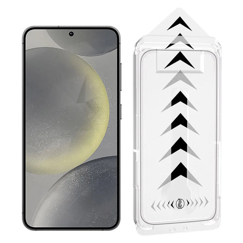 For Samsung Galaxy S24 Full Screen Protector Full Glue Automatic Dust Removal Tempered Glass HD Film with Automatic Alignment Tool - Transparent - 1