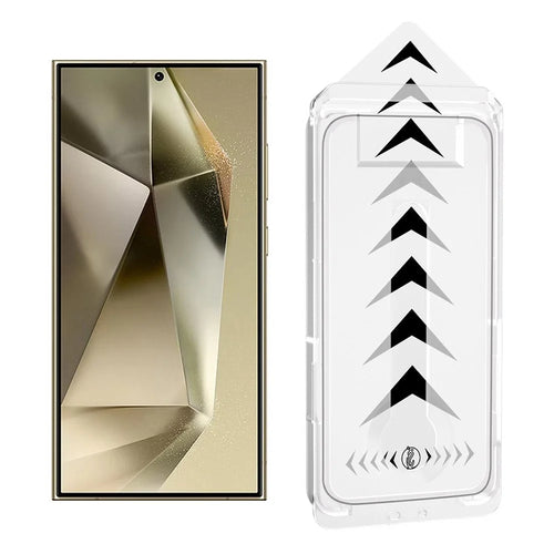 For Samsung Galaxy S24 Ultra Full Screen Protector Full Glue Automatic Dust Removal Tempered Glass HD Film with Automatic Alignment Tool - Transparent - 1