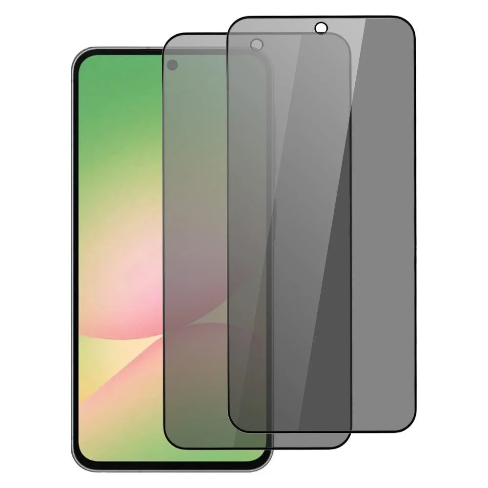 For Samsung Galaxy A57 5G 2PCS 180° Anti Spy Tempered Glass Silk Printing Full Coverage Screen Protector - Black - 1