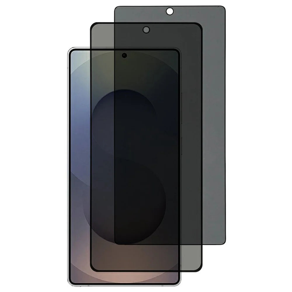 For Samsung Galaxy S26 2PCS 180° Anti Spy Tempered Glass Silk Printing Full Coverage Screen Protector - Black - 1