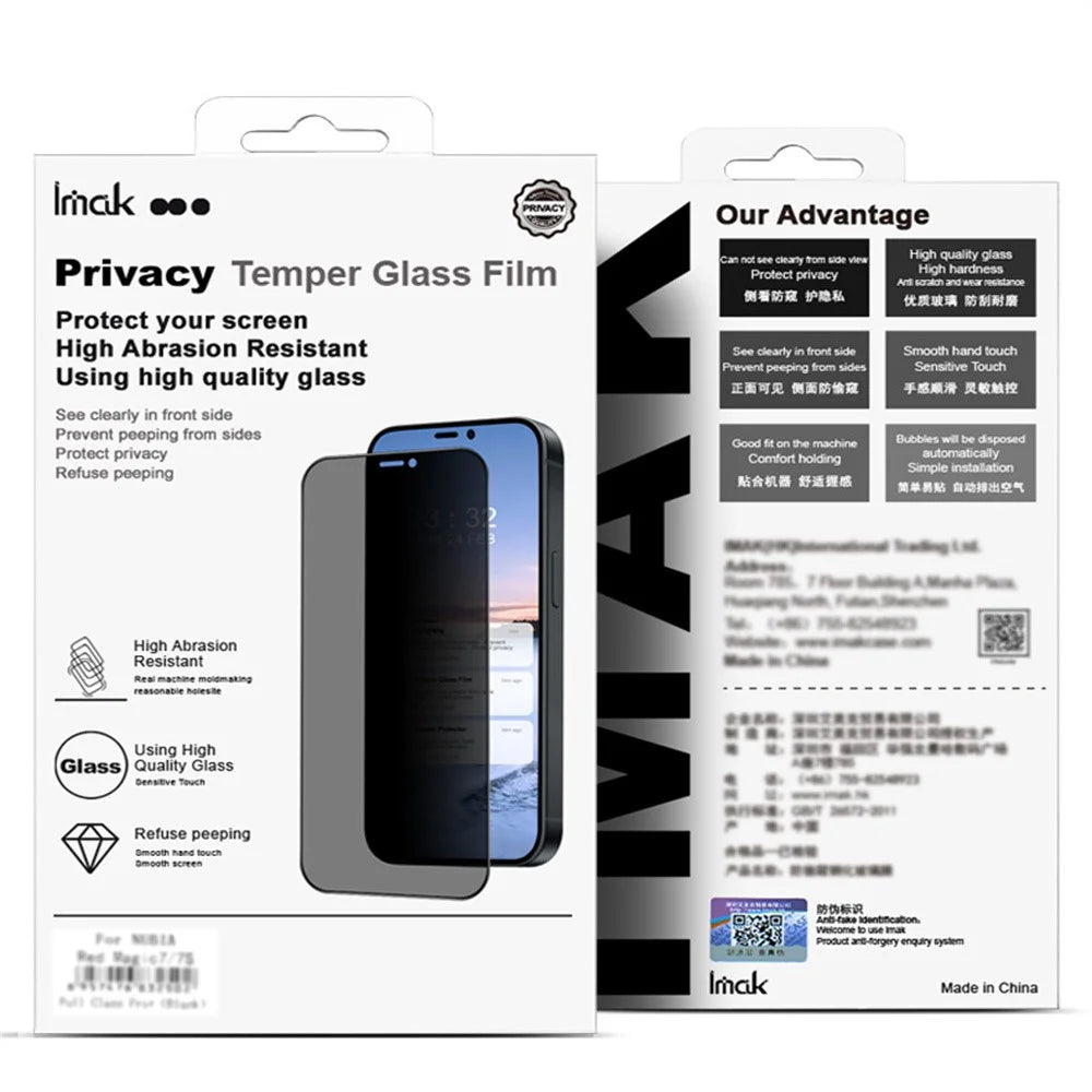 IMAK Anti Spy Screen Protector For Motorola Edge 70 Ultra 5G  /  Moto X70 Air Pro 5G  /  Signature 5G Full Cover Side Glue Tempered Glass Film - Black - 7