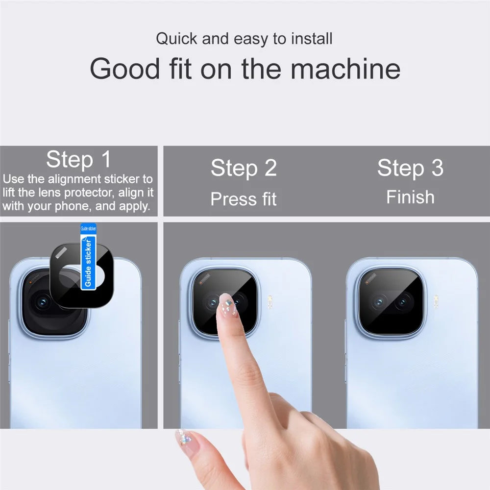 IMAK For vivo iQOO Z11 Turbo 5G Camera Lens Protector Tempered Glass HD Clear Full Cover Lens Film - Black - 4