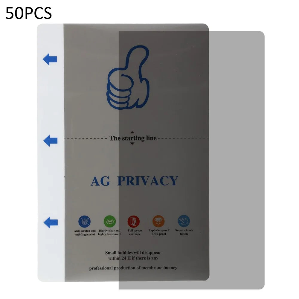 50PCS Universal Cutting Machine Privacy Film 0.18mm Anti Spy TPU Screen Protector - 1