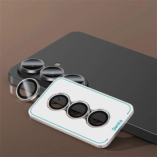 BENKS 1 Set For Samsung Galaxy S26+ Corning Gorilla Glass Full Coverage Camera Lens Protector with Aluminium Alloy Frame - Black - 1