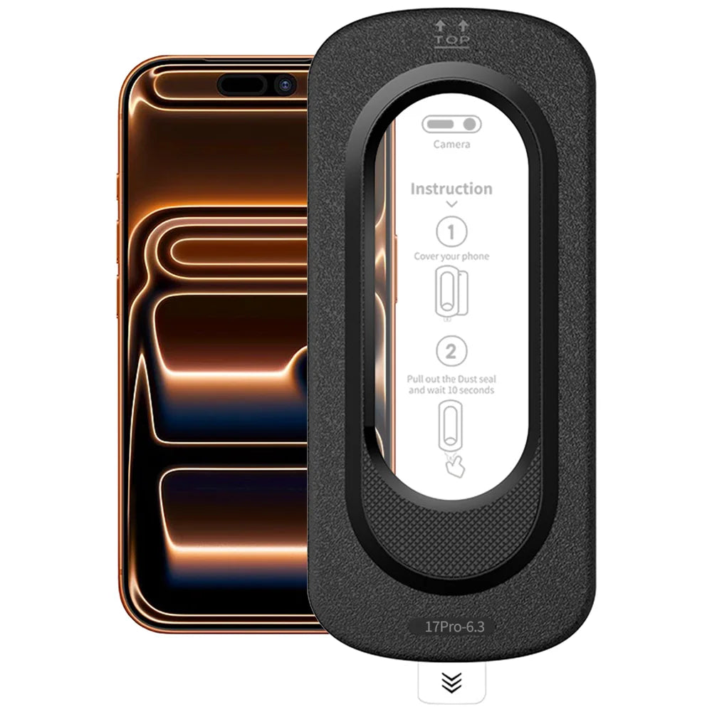 For iPhone 18 Pro / 17 Pro Full Screen Protector Anti Fingerprint High Aluminium-silicon Glass Film with Dust Removal Installation Tool - Transparent - 1