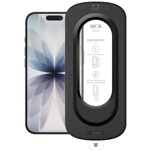 For iPhone 17 Full Screen Protector Anti Fingerprint High Aluminium-silicon Glass Film with Dust Removal Installation Tool - Transparent - 1