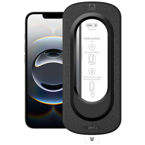 For iPhone 17e / 16e Full Screen Protector Anti Fingerprint High Aluminium-silicon Glass Film with Dust Removal Installation Tool - Transparent - 1