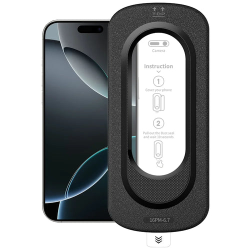 For iPhone 16 Pro Max Full Screen Protector Anti Fingerprint High Aluminium-silicon Glass Film with Dust Removal Installation Tool - Transparent - 1