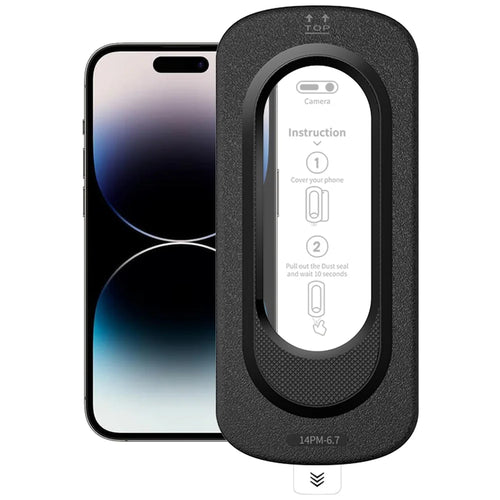 For iPhone 14 Pro Max Full Screen Protector Anti Fingerprint High Aluminium-silicon Glass Film with Dust Removal Installation Tool - Transparent - 1