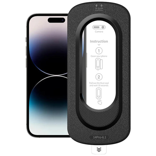For iPhone 14 Pro Full Screen Protector Anti Fingerprint High Aluminium-silicon Glass Film with Dust Removal Installation Tool - Transparent - 1