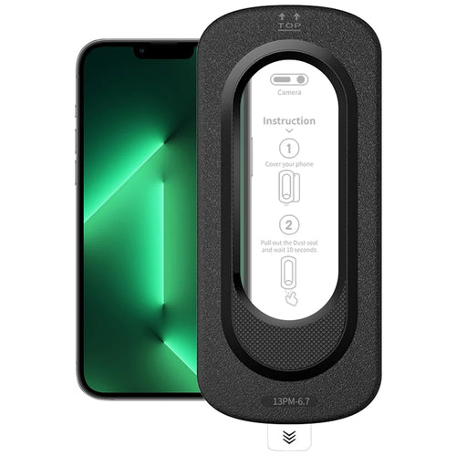 For iPhone 13 Pro Max Full Screen Protector Anti Fingerprint High Aluminium-silicon Glass Film with Dust Removal Installation Tool - Transparent - 1