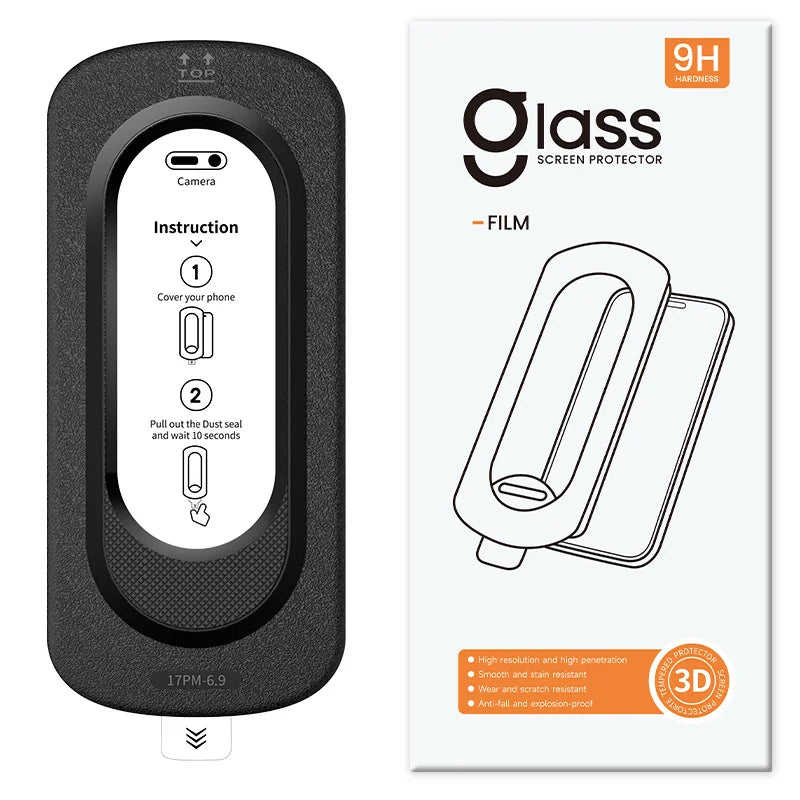 For iPhone 13 Pro Max Full Screen Protector Anti Fingerprint High Aluminium-silicon Glass Film with Dust Removal Installation Tool - Transparent - 7