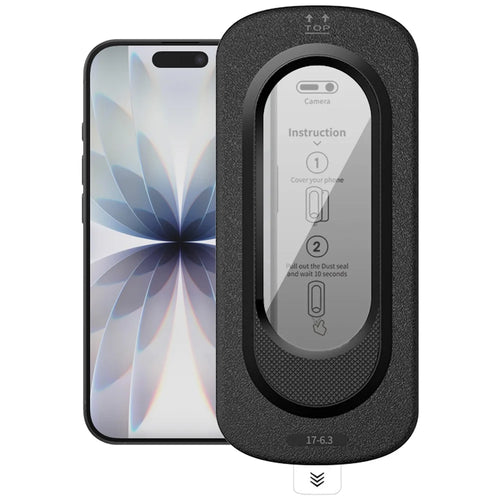 For iPhone 17 Anti-Spy Full Screen Protector High Aluminium-silicon Glass Film with Dust Removal Installation Tool - Black - 1