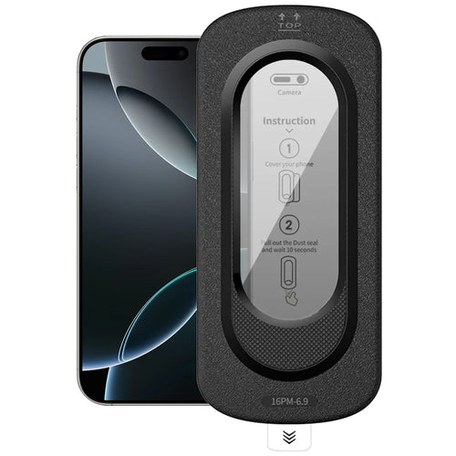 For iPhone 16 Pro Max Anti-Spy Full Screen Protector High Aluminium-silicon Glass Film with Dust Removal Installation Tool - Black - 1