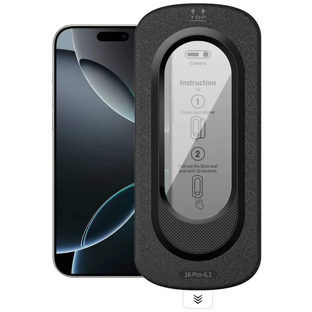For iPhone 16 Pro Anti-Spy Full Screen Protector High Aluminium-silicon Glass Film with Dust Removal Installation Tool - Black - 1